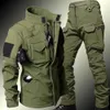 Men's Tactical Sets Winter Shark Skin Military Suit Soft Shell Windproof Waterproof Jackets Warm Fleece Cargo Pants Army Uniform 240102