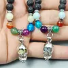 Charm Armband Agate Glow Skull Armband för män/kvinnor legering Skeleton Drop Halloween Women Jewelry Gift