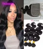Peruvian 100 Human Hair Body wave Bundles With 7X7 Lace Closure Natural Color 4 Pieceslot Hair Extensions With 7 By 7 Closures6423841