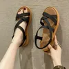 Sandals Buckles Ladies Shoes White Women Open Toe Beach Black With Low Heels Footwear Summer 2024 Anti Slip Wholesale H