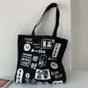 Einkaufstaschen Chinesischen Stil Reiche Frauen Cartoon Druck Leinwand Umhängetasche Buch Handtaschen Tuch Tote Weibliche Strand Shopper