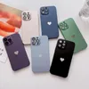 Luxe mat siliconen glazen lens schokbestendig hoesje voor iPhone 15 14 13 12 11 Pro Max 15 Plus Ultradunne vierkante liefde beschermende hoesjes