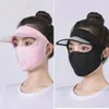 Bandane 1-5 pezzi protezione solare estiva maschera di seta protezione UV copertura del viso velo con cappelli da sole per ciclismo all'aperto a tesa