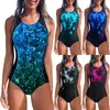 Costumi da bagno da donna Costumi da bagno interi da donna Costumi da bagno interi stampati chiusi Sport femminile Costume da bagno sexy per piscina Abbigliamento da spiaggia Nuoto