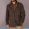 Vestes pour hommes Vintage hommes veste 2024 automne hiver chaud mâle vêtements d'extérieur vêtements mode manteau en cuir artificiel pour manteaux à manches longues