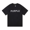 23SS Summer Designer américain Purple T-shirt High Street Fashion Purple Bra nd Lettre Imprimer Hommes Lâche Casual T-shirts à manches courtes