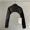 Yozou Pu Chic Vintage Black Faux Skórzany zamek błyskawiczny w górę płaszcza kurtka motocyklowa Kobiety Dziewczyny Smock Top Women High Street Bella Outfits 231229