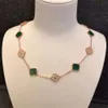 Collar de trébol con 10 motivos Collares de diamantes Diseñador de joyas de lujo para mujeres Oro de 18 quilates Chapado en plata Collar de trébol de 4/cuatro hojas