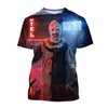 Herren T-Shirts Terrifier 3D-Druck T-Shirt Horrorfilm Rundhals Kurzarm Clown Mode Unisex Casual Tops