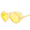 Солнцезащитные очки большого размера, желтые женские очки-пилот, 2021, солнцезащитные очки Tom, мужские модные винтажные солнцезащитные очки в большой оправе UV400 Steampunk274d