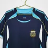 2006 Argentina Retro Soccer Jersey Maradona 06 Kempes Batistuta Riquelme Higuain Kun Aguero Caniggia Aimar Away Football Shirts