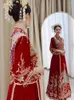 民族服の女性花嫁のドレスウェディングドレスレトロ中国の伝統的なXiuhe Cheongsam Toast Long Gowns