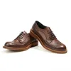 Dress Shoes Italian Real Leather Mens Formal Handmade Fashion Genuine Elegant Wedding Social Brogues Man