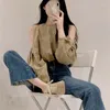 Frauen Blusen Shirts Chic Ausschnitt Off Schulter Sexy Vintage Koreanische Mode Elegante Dame Süße Frauen Frühling Sommer Tops