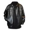 Men's Jackets Vintage Style Men Jacket Casual Stylish Faux Leather With Turn-down Collar Button Closure For Male