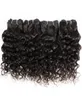 4 pçs pacotes de cabelo humano onda água 50gpc cor natural indiano mongol encaracolado virgem tecer extensões para curto bob style1200032