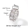 Cluster-Ringe Gold FL Iced Out Ring Band Bling Kubikzirconia Diamantringe für Frauen Männer Hiphop Mode Edlen Schmuck Geschenk Drop Deliv DHSZE