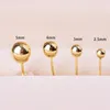 Muzhi Real 18K Gold Stud earrings for Pure Au750シンプルなゴールデンボールデザインジンディアンファッションファインジュエリーギフト231229