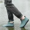 Botas de chuva masculinas sapatos de pesca à prova dwaterproof água botas de tornozelo antiderrapante cozinha trabalho sapatos de borracha botas de água ao ar livre botas de chuva 240102