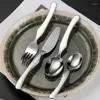 Ensembles de vaisselle 4 pièces ensemble de vaisselle pour enfants 304 cuillère en acier inoxydable couteau couverts en argent fourchette Dessert cuillère à café ustensiles de cuisine