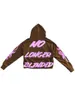 Duże litery Y2K Drukowane zamykane z kapturem harajuku hip hop mężczyzn i kobiety marka mody kardigan kurtka Tops Streetwear 231229