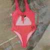 Sexy holle badmode uit één stuk Jacquard Letter-zwembikinis Zomervakantie Hot Spring-badpak voor dames