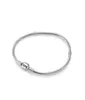 100% 925 Sterling Silver Armband med original Box 3mm Chain Fit Charm Pärlor Bangle Armbandsmycken för kvinnor Men996263