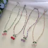 Ожерелья с подвесками Draweye Sweet для женщин, разноцветные бусины вишневого цвета для девочек, подарочные украшения, корейские модные милые колье-чокеры