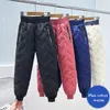 Pantalon 2024 automne hiver enfants Leggings Plus velours pantalons chauds garçons filles vers le bas coton enfants taille élastique vêtements épais