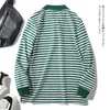 رجال Polos Fashion Sailor Telnyashka Sailor's Polo Polo Stirts Cotton Long Long Mens T-Shirt Breton Stripe Strip