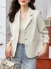 Calças femininas de duas peças casual calça ternos para mulheres manga longa escritório coreano moda sólida botão lapela 2024 outono inverno casacos