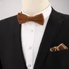 Bow Ties Sitonjwly Mens Velvet Bowtie Handkerchief Set For Men Banquet Business Necktie Butterfly Pocket Square Towel Custom LogoB299V