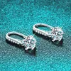 Dangle Oorbellen DRring 0.5CT 5mm Echte Moissanite Drop Voor Vrouwen D Kleur Sneeuwvlok S925 Sterling Zilveren Bruiloft Sieraden