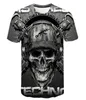 Skull T shirt Men Skeleton Tshirt Punk Rock Tshirt Gun T shirts 3d Print Tshirt Vintage Men Clothing Summer tops Plus Size 6XL8919985