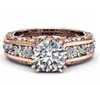 WholeGold Filled Luxury Jewelry 14KT WhiteRose Gold Round Cut Big Multi Color Topaz CZ Diamond Pave Party Women Wedding Band8972519