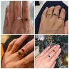 Cluster Rings INS Exquisite Simplicity Colorful Zircon Ring For Girl Women Gold Plated CZ Stone Party Jewelry Adjustable Open Finger