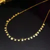 MUZHI Echt 18K Gold Glänzende Runde Gold Flake Halskette Reine AU750 Einstellbare Schlüsselbein Kette Edlen Schmuck Geschenk Für Frauen PN012 231229