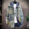 Men's Trench Coats 3D Printed Colorful Tribal Retro Pattern Hooded Zipper Warm And Cold-proof Jacket For Your Own Winter Casual Series-F 7