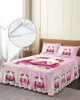 Spódnica łóżka wielkanocna wiśniowa wiśnia kwiat Motylowy Butspread z poduszkami na poduszce materaca pokrywa pościel