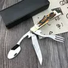 Multitools قرن الوعل مقبض تكتيكي قابل للطي سكين الجيب في الهواء الطلق في الهواء الطلق صيد سكاكين EDC مع شوكة سكوب