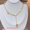 Top Quality Tifannissm necklace For women online store Beacon Necklace 999 Full Gold Escape Princess Bow Set Chain Pure