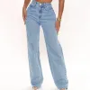 Jeans taglie forti per donna Pantaloni dritti Jean a gamba larga in denim effetto consumato Jeans larghi a vita alta per donna ragazza adolescente