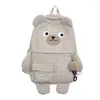 大学生のための学校のバッグかわいいクマのバックパック韓国語rajuku corduroy女性ショルダーバッグレジャー旅行女の子カワイイバックパック