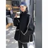 여자 재킷 흑인 한국 여성 코트 지퍼 레이디 패션 얇은 외투 단순 2024