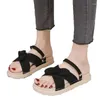 Sandals Platform Bow Women Flats Summer Casual Dress Shoes 2024 Designer Walking Slippers Flip Flops Slides Zapatillas Mujer
