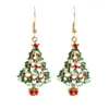 Orecchini pendenti 1 paio di orecchini a bottone con strass lampeggianti per albero di Natale