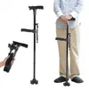 Compappible Telescopic Folding Cane Elder Led med larm Walking Trusty Sticks Crutches For Mothers Fathers 240102