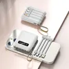 Mini 20000 мАч Power Bank для iPhone Мобильное зарядное устройство Портативное зарядное устройство Внешняя батарея Светодиодный цифровой дисплей USB Powerbank со шнурком 4 кабеля Быстрая зарядка