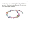 Цепочки с цирконом, ожерелье, цветной кристалл, женский необычный подарок, браслет, конфетный темперамент