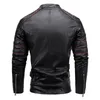 Mâle PU col montant fermeture éclair automne décontracté mince coupe-vent Chaquetas moto veste en cuir hommes hiver polaire tactique manteau 231229